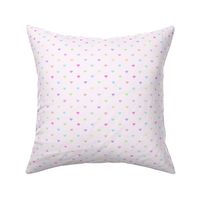 tiny pastel rainbow hearts on pink- adorable kawaii heart pattern