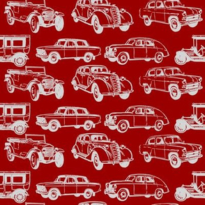 VintageCarsMixedGreyOnRed