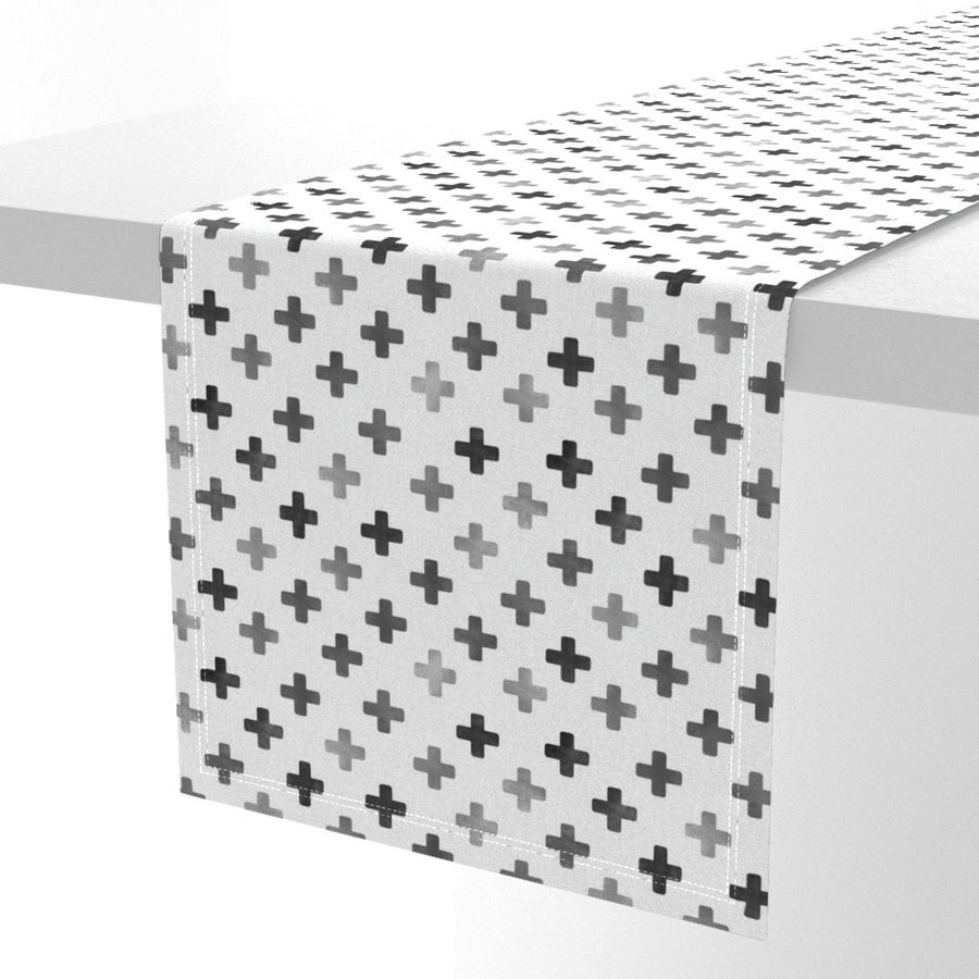 Swiss Cross Pattern - Grey on white