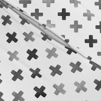 Swiss Cross Pattern - Grey on white