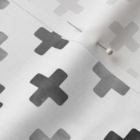 Swiss Cross Pattern - Grey on white