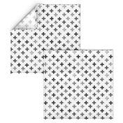 Swiss Cross Pattern - Grey on white