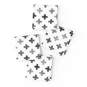 Swiss Cross Pattern - Grey on white