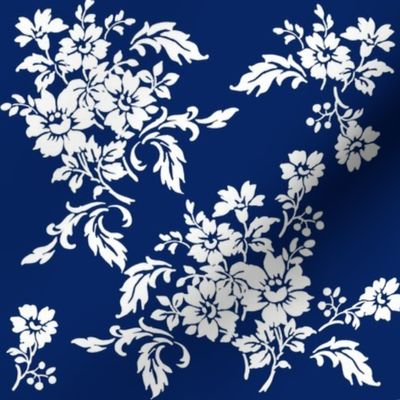 Genevieve Damask Floral in ink