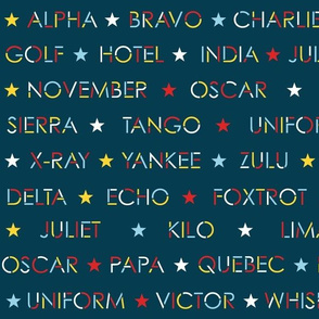Nautical alphabet in Sailing colors