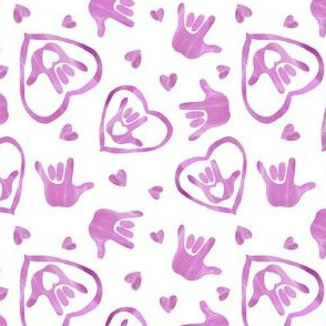 ASL I Love You Signs in Orchid