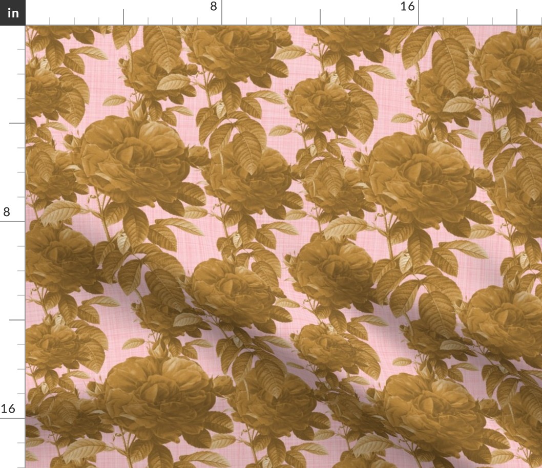 Redoute' Rose ~ Riot of Gilt ~ Dauphine ~ Linen