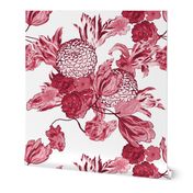 Mid Century Floral ~ Claret