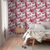 Mid Century Floral ~ Claret