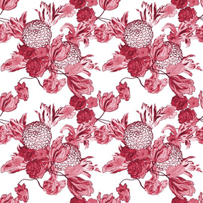 Mid Century Floral ~ Claret