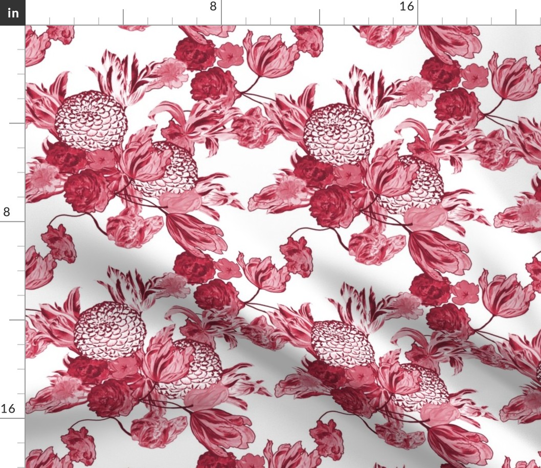 Mid Century Floral ~ Claret