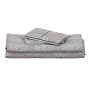 Linen Luxe ~ Lace Medallion ~ Dauphine and White on Pewter