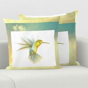 Hummingbird flight FQ pillow front