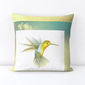 Hummingbird flight FQ pillow front