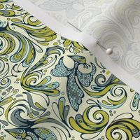 swirly birds olive