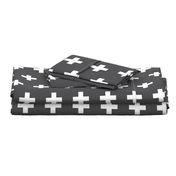 Crosses on Charcoal - Charcoal Plus Signs