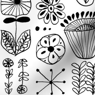 hand drawn flowers