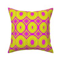 Large Scale Hot Pink and Chartreuse Ovals_21x18