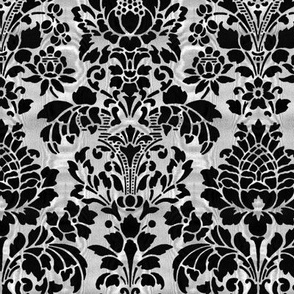 Balmoral Damask ~ Moire ~ Black and White