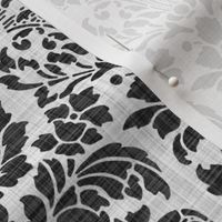 Balmoral Damask ~ Linen Luxe ~ White on Black