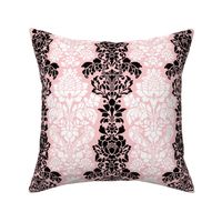 Balmoral Damask ~ Black and White on Dauphine 