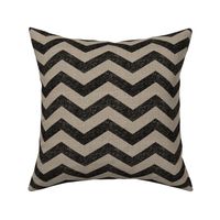 Large Chevron in Black on Linen