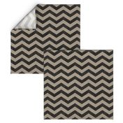 Large Chevron in Black on Linen