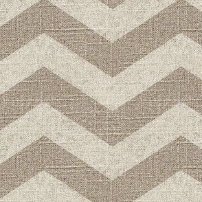 Large Chevron in Cream on Linen