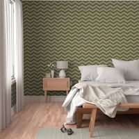 Large Chevron in Moss on Linen