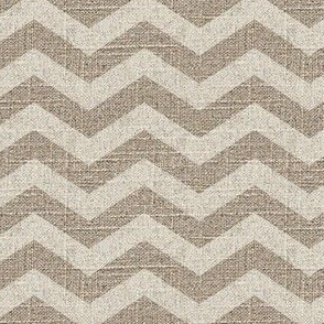 Chevron in Cream on Linen