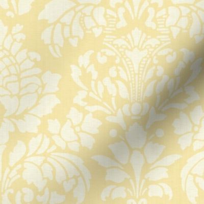 Balmoral Damask ~ Linen Luxe ~ White on Trianon Cream