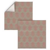 Damask in Pink on Linen