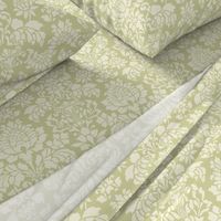 Balmoral Damask ~ Linen Luxe ~ White on Sylvan 