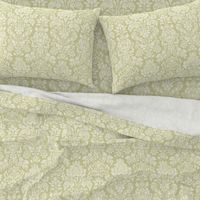 Balmoral Damask ~ Linen Luxe ~ White on Sylvan 