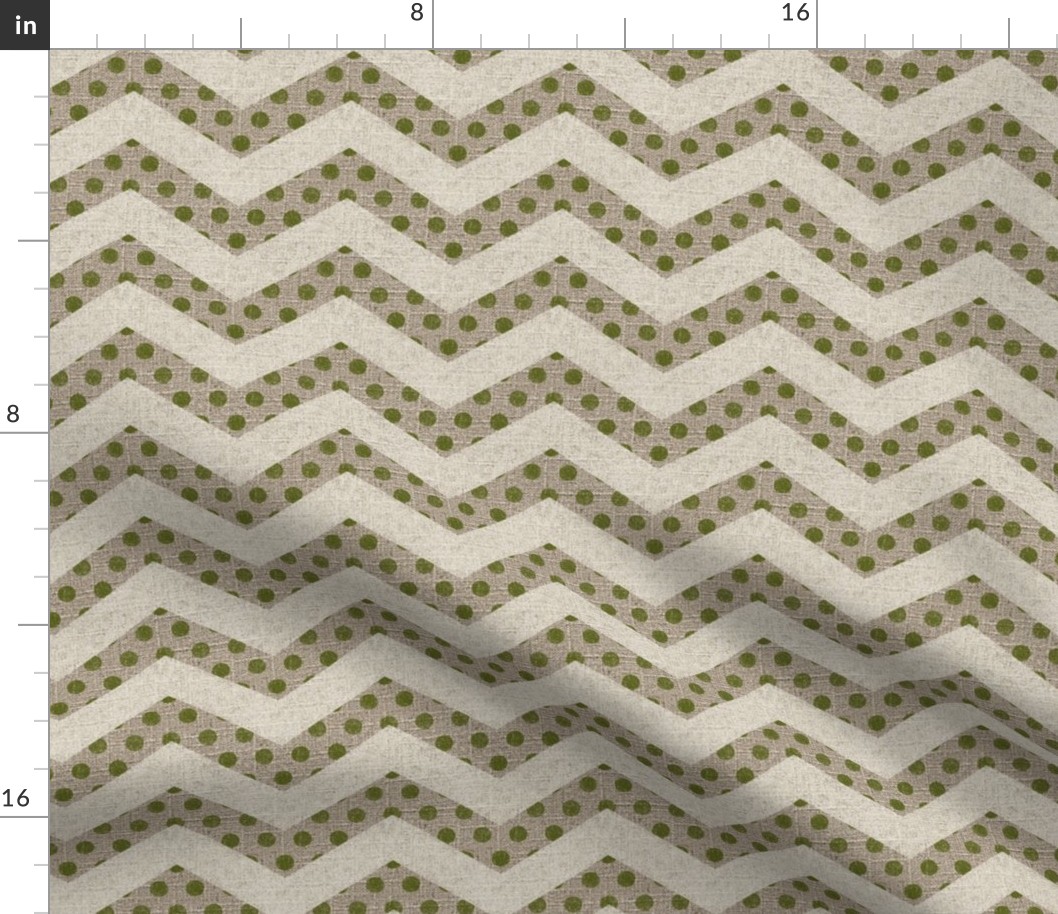 Dotted Chevron on Linen Fabric | Spoonflower