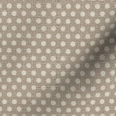 Dots in Cream on Linen