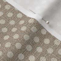 Dots in Cream on Linen