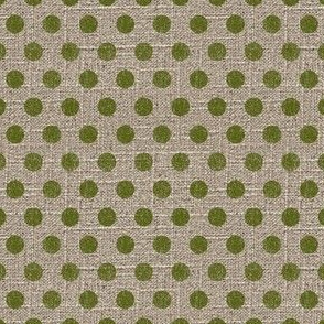 Dots in Moss on Linen