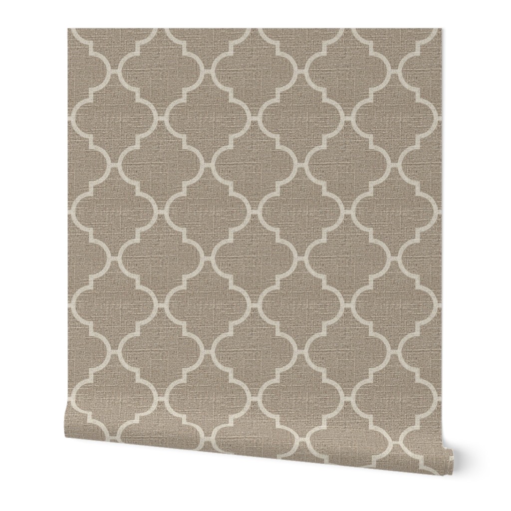 Large Moroccan Tile in Cream on Linen