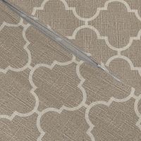 Large Moroccan Tile in Cream on Linen