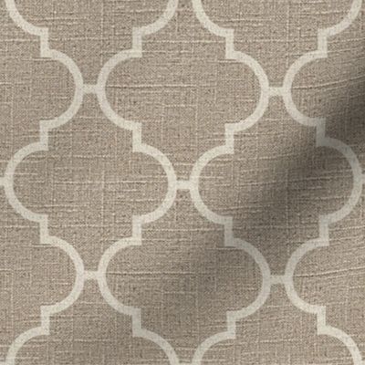 Large Moroccan Tile in Cream on Linen