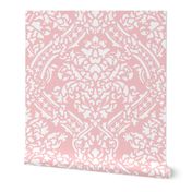 Windsor Damask ~ White on Dauphine