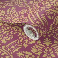 Windsor Damask ~ Provence ~Linen Luxe ~ Rococo Gold and Eponine