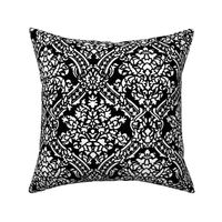 Windsor Damask ~ White and Black