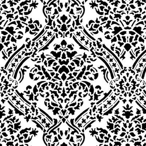 Windsor Damask ~ Black and White