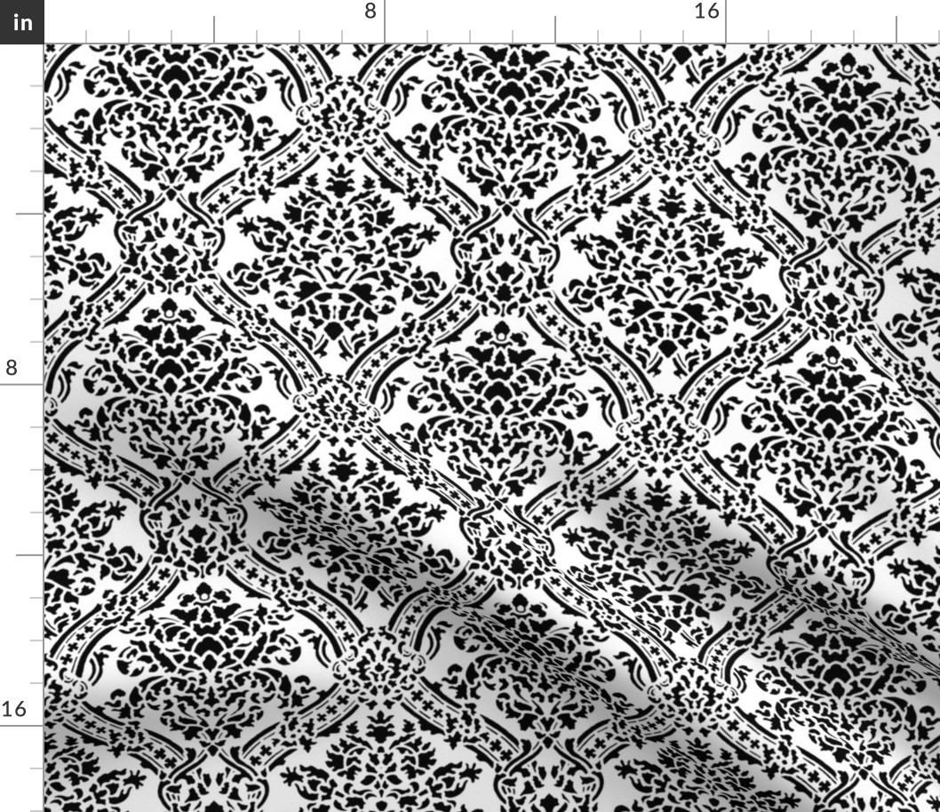 Windsor Damask ~ Black and White