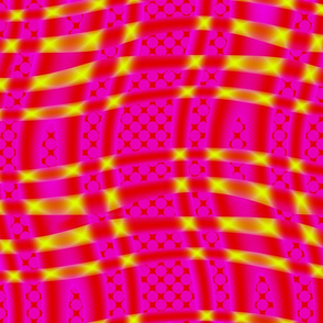 Eyepopping Hot Pink and Chrome Yellow Wavy Plaid