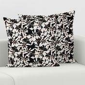 Floral Burnished Black and White