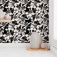 Floral Burnished Black and White