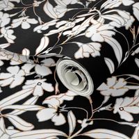 Floral Burnished Black and White